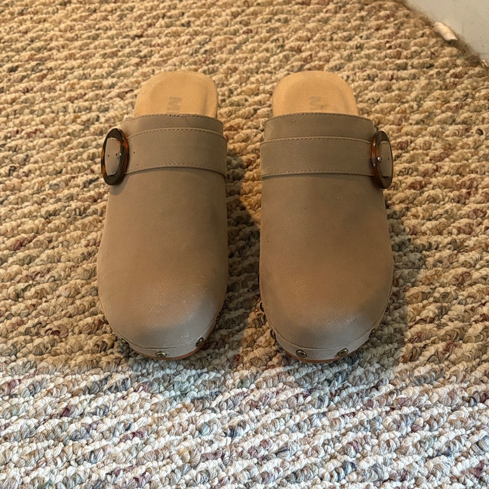 MIA Tan Mules with Buckle